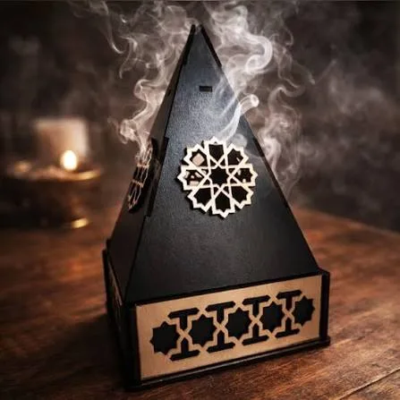 مبخرة  فحم مثمنه خشب صغير